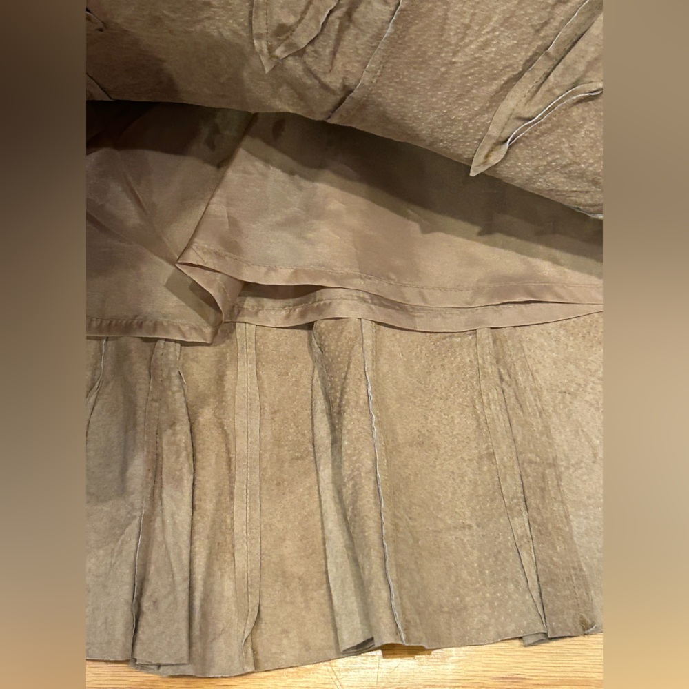 Vintage Y2K Fashion Bug Leather A-Line Skirt Tan Size 6 - Picture 7 of 11